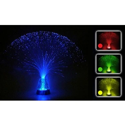 Image of Playlearn Fibre Optic Lamp Colour Changing Glitter Base 4 Colours 13 Inch Mood Novelty (SFLG)