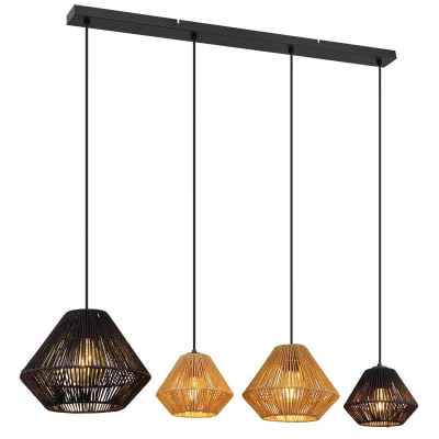 Image of Houdini Bar Pendant Ceiling Light Matt Black 4x E27