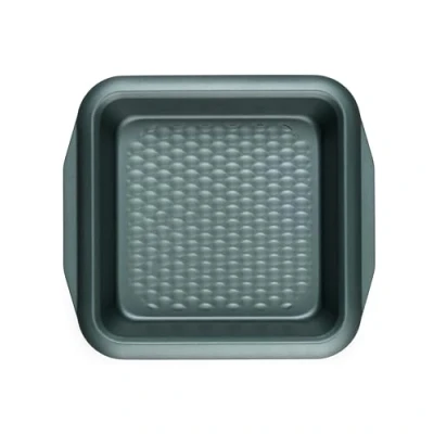 Image of Progress BW09821G2EU7 Square Baking Pan, Non Stick Carbon Steel Oven Tray, Shimmer Collection, Textured Base for Even Cooking, Brownie Tin, Bake &amp; Roast Vegetables, Cakes, Traybakes, 27 cm, Green
