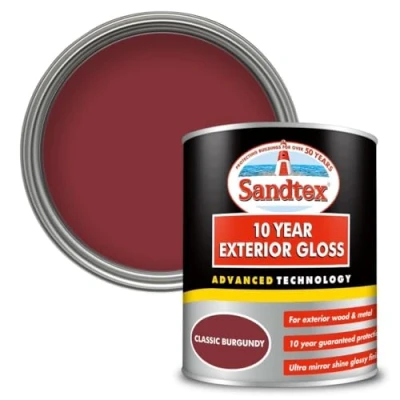 Image of Sandtex Retail 10 Year Exterior Gloss Classic Burgundy 0.75 L