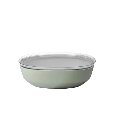 Image of Mepal Serving Bowl with lid Silueta Dishwasher &amp; Microwave Resistant Salad Tapas Bowls Tableware 4000 ml Nordic sage