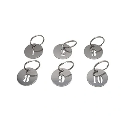 Image of NanTun 1&quot; Numbered Key Tags 304 Stainless Steel Keychains with Rings Durable &amp; Waterproof for Easy Organization, 1 to 20