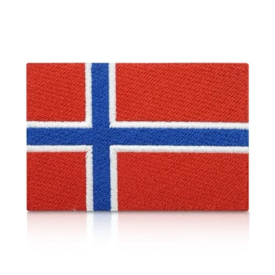 Image of Norway Flag Iron on Patch Patch, Norwegian Patches, Embroidery Ironable Badges Finally Home