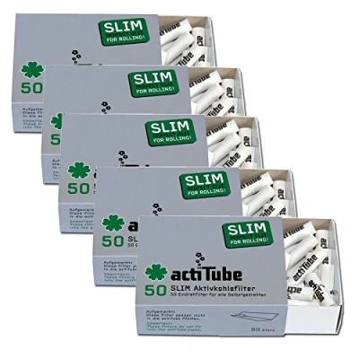 Image of 250?Tune Activated Carbon Filter 5?x Boxes of 50?7?mm Screw In Slim Tips