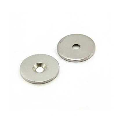 Image of Countersunk Steel Disc for Using Magnets, Hang Artwork or Noticeboards 25mm dia x 2mm thick 4mm hole Pack of 10