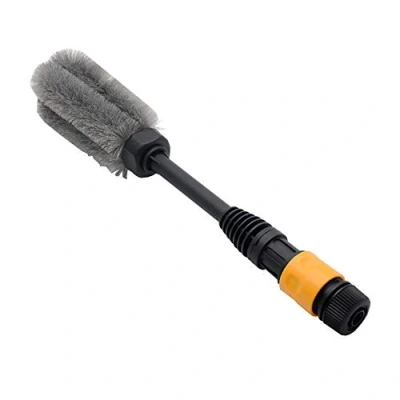 Image of MASO High Pressure Wheel Brush, Car Washing Brush with Long Handle Manual 360 Rotation Soft Bristle Cleaning