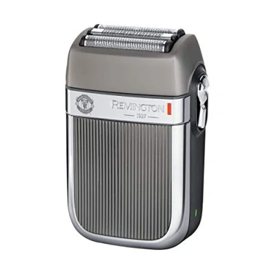 Image of Remington Manchester United Heritage Cordless Electric Shaver Including Razor Cleaning Brush and Face Towel, Silver