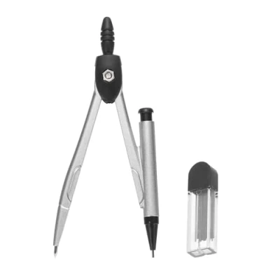 Image of M&amp;G Compass for Geometry, 3 Pcs Metal with Extra Leads Geometry Math Drafting Drawing Measuring Tools Classroom Office Supplies, Silver Black
