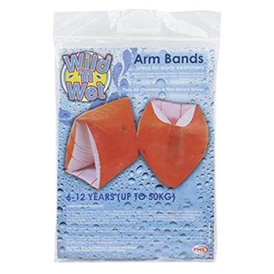 Image of PMS 12&quot;x8&quot; ORANGE/WHITE ARMBANDS IN PP BAG W/PRINTED INSERT