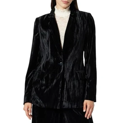 Image of The Drop Women&#039;s Blake Long Blazer, Black Velvet, S