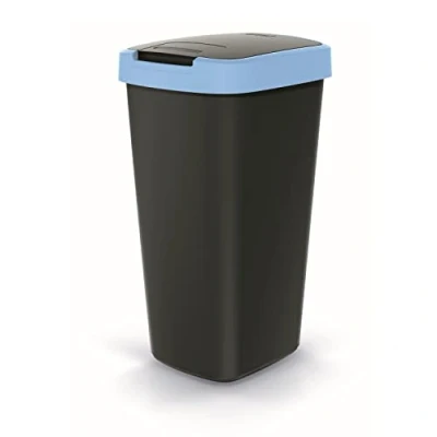 Image of Keden COMPACTA Q 25 Litres Rubbish Bin Trash Garbage Can Recycling (Black/blue)