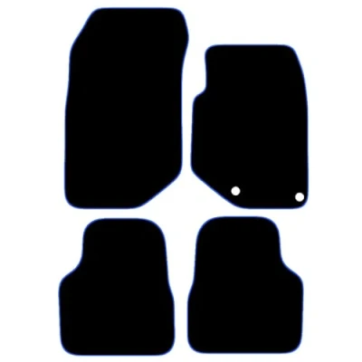 Image of Carsio Carpet Car Mats For Citroen C4 2020+ Onwards Tailored Fit Floor Mat Set Complete Accessory Black Custom Fitted All Weather, Anti Slip Backing &amp; Blue Trim