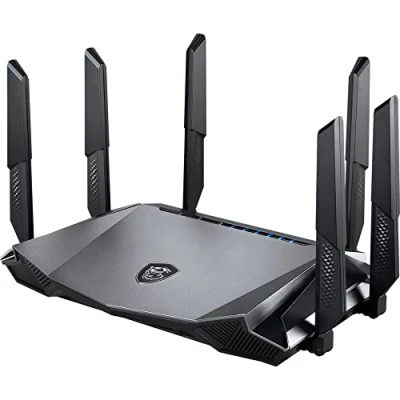Image of MSI RadiX AX6600 WiFi 6 Tri Band Gaming Router Fast WLAN up to 6600 Mbps (5GHz, 2.4GHz Wireless), AI QoS Priority, MU MIMO, Beamforming, WPA3, 2.5G WAN/LAN &amp; 4 x 1G LAN Ports