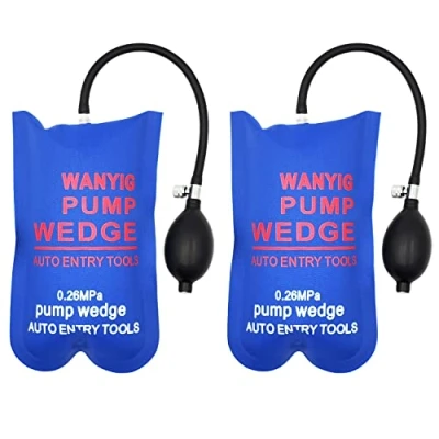 Image of WANYI Air Pump Wedge Up Bag Car Airbag Door Shim Powerful Alignment Tool Pneumatic Universal Spreader Cushion Load to 300kg (Small Rectangle, 2 Pack)