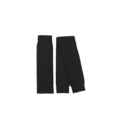 Image of ESPRIT Women&#039;s Rib W LW Wool Thick Patterned 1 Pair Leg Warmer, Black (Black 3000), ONESIZE