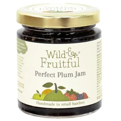 Image of Wild &amp; Fruitful Perfect Plum Jam 227g Jar Sharp Sweet with Spices Red Wine Hand Made in Cumbria