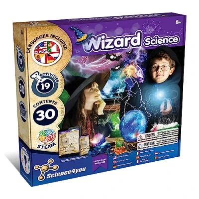 Image of Science4you Wizard Science for Kids 8+ Years Magic Set with 19 Activities: Make a Crystal Ball and use your Props, Game Wand Educational Kits