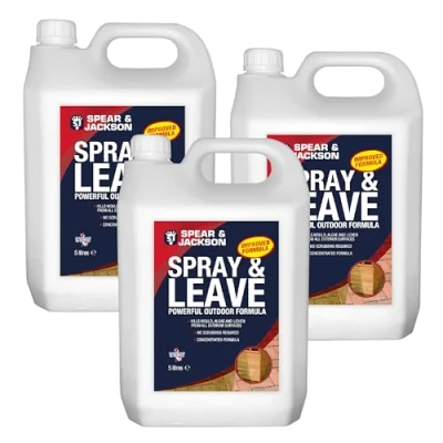 Image of Spear &amp; Jackson Spray and Leave Concentrated Mould, Algae Lichen Remover 3 x 5 Litres