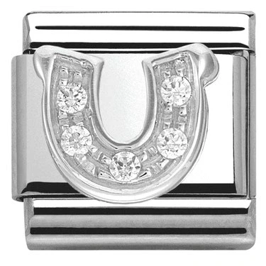 Image of Nomination Cubic Zirconia Horseshoe Charm