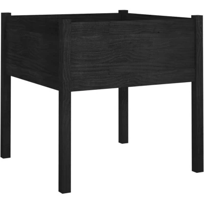 Image of vidaXL Garden Planter Black 70x70x70 cm Solid Pinewood