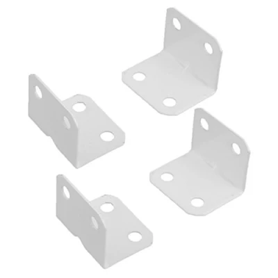 Image of Sourcingmap Home Furniture Carbon Steel L Shape Corner Brace Plate 90 Degree Right Angle Bracket White 4pcs