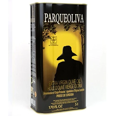 Image of PARQUEOLIVA Spanish Extra Virgin Olive Oil (Hojiblanca and Picudo Varieties) Tin 5 litres