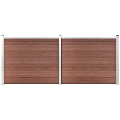 Image of vidaXL Fence Panel Set WPC 353x146 cm Brown