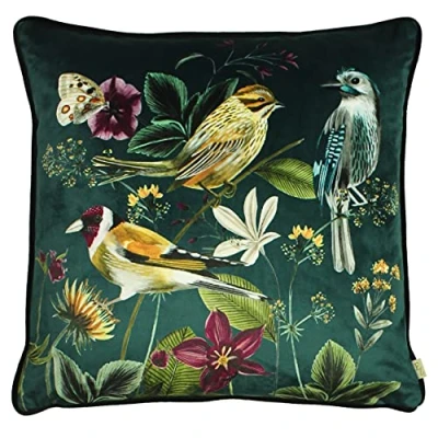 Image of Evans Lichfield Midnight Garden Feather Filled Cushion, Birds, 43 x 43cm