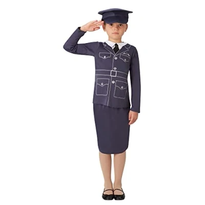 Image of Rubie&#039;s 620788M Official WRAF Girl Costume, Girls&#039;, Medium (Ages 5 6 Years) Halloween