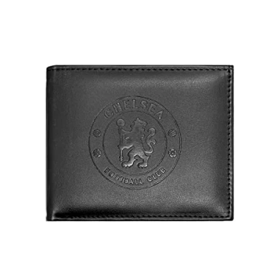 Image of Chelsea FC Official Football Gift Embossed Crest Money Wallet Black
