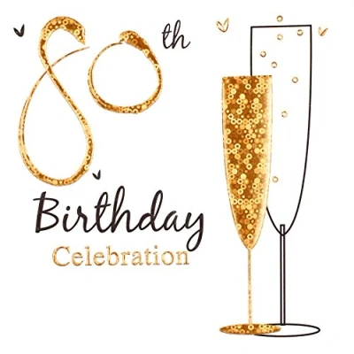 Image of Simon Elvin Birthday Party Invitations (Pack of 6) 80th