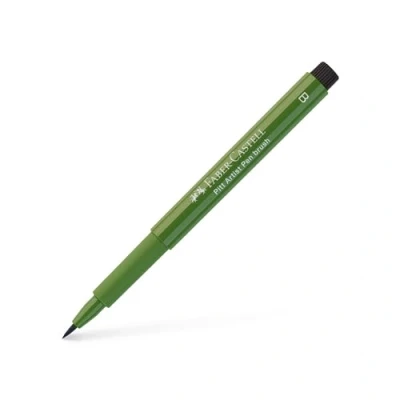 Image of Faber Castell Art &amp; Graphic Pitt Artist Pen Brush India Ink Pen, Chromium Green Opaque, Single For Art, Craft, Drawing, Sketching, Home, School, University, Colouring