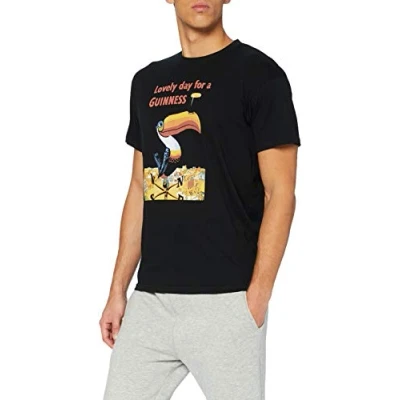 Image of Guinness Official Merchandise Men&#039;s G1296 T Shirt, Black, L