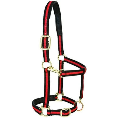 Image of Weaver Leather Padded Adjustable Nylon Horse Halter, Red, 1&quot; Small