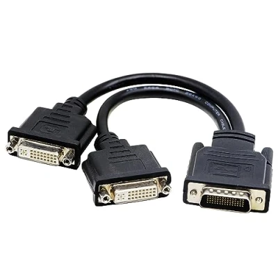 Image of zdyCGTime DMS 59 to DVI Splitter Cable Connector For Dual Monitor Setups or as a Adapter Y Cord Dongle 10inch