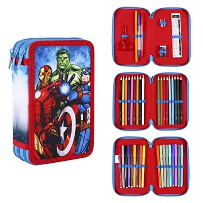 Image of CERDÁ LIFE&#039;S LITTLE MOMENTS School Pencil Case 3 Compartments Child by The Avengers Official Marvel License, Multicoloured, Normal, Casual