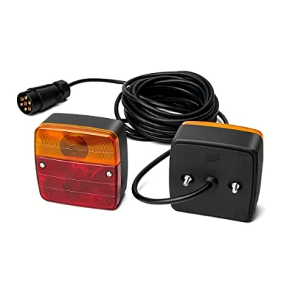 Image of JMEST LEAD 2PCS 12V Trailer Tail Lights Waterproof Rear Brake Indicator with License Plate Lamp, 7.5m Cable 7 pin Plug For Camper Van Truck