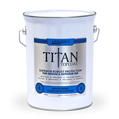 Image of Littlefair’s Clear Varnish 5ltr / Satin for Wood Indoor &amp; Outdoor Waterproof Protection Easy Apply Water Based Polyurethane Top Coat Furniture Paint On Wipe