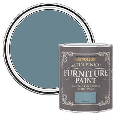 Image of Rust Oleum Blue Furniture Paint in Satin Finish Pacific State 750ml