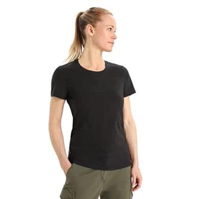 Image of Icebreaker Women&#039;s Natural Blend Central Classic Short Sleeve T Shirt for Everyday Use, Gym &amp; Training Black, S