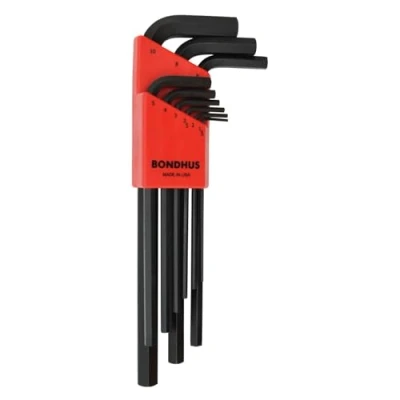 Image of Bondhus 12199 Hex Tip Key L Wrench Set with ProGuard Finish, 1.5mm 10mm, 9 Piece