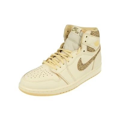 Image of NIKE Air Jordan 1 Retro Hi OG Craft Mens Basketball Trainers FD8631 Sneakers Shoes (UK 6 US 7 EU 40, sail Pale Vanilla Black 100)
