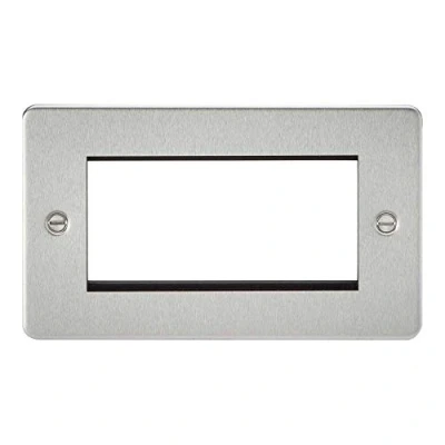 Image of KnightsBridge 4G Modular Flat Plate Faceplate Brushed Chrome