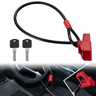 Image of JSCARLIFE Car Steering Wheel Lock, Anti Theft Security Device to Seat Belt Lock Handbag with 2 Keys (Black)