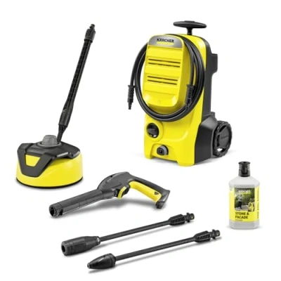 Image of Kärcher K 4 Classic Home Pressure Washer, Pressure: max. 130 bar, Flow Rate: 420 l/h, Area: 30 m²/h, Water Filter, Weight: 4.6 kg, high Gun, Dirt Blaster, Spray Lance, Kit
