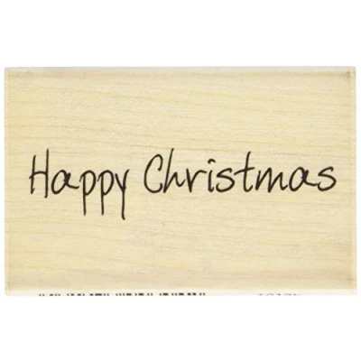 Image of Art Stamps Scribbled Happy Christmas Inca Stamp, Black,Medium