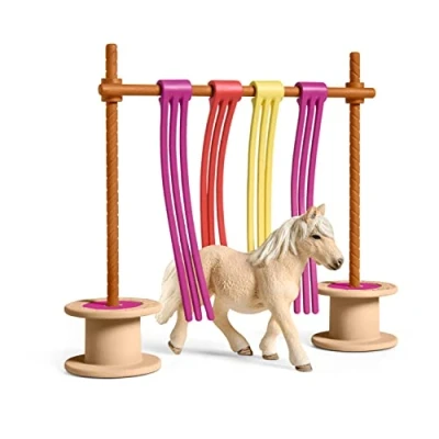 Image of schleich 42484 Pony Curtain Obstacle Farm World Playset for ages 3 8 years