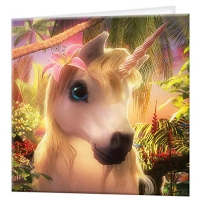 Image of 3D LiveLife Greeting Card Cute Uni from Deluxebase. Lenticular Blank Cards with Envelopes. Unicorn All Occasion Featuring Original Artwork by David Penfound.