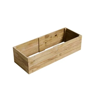 Image of Gro Garden Products Wooden Raised Bed 90cm L x 240cm W 60cm H Large Planters for Vegetables, Herbs, or Flowers Trough Planter Box with FSC Tanalised Timber
