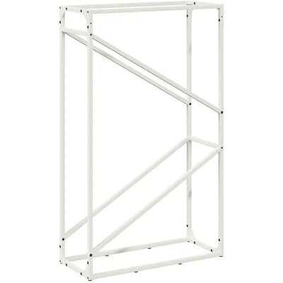 Image of vidaXL Firewood Rack White 60x25x100 cm Cold rolled steel